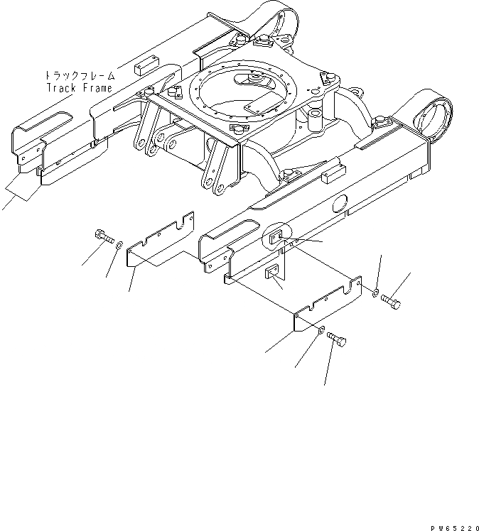 Схема запчастей Komatsu PC15MR-1 - ГУСЕНИЦЫ ЧАСТИ КОРПУСА (ДЛЯ STEEL SHOE) ХОДОВАЯ