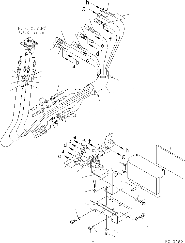 Схема запчастей Komatsu PC15R-8 - ГИДРОЛИНИЯ (-WAY КЛАПАН СЕЛЕКТОРА ЛИНИЯ) ГИДРАВЛИКА