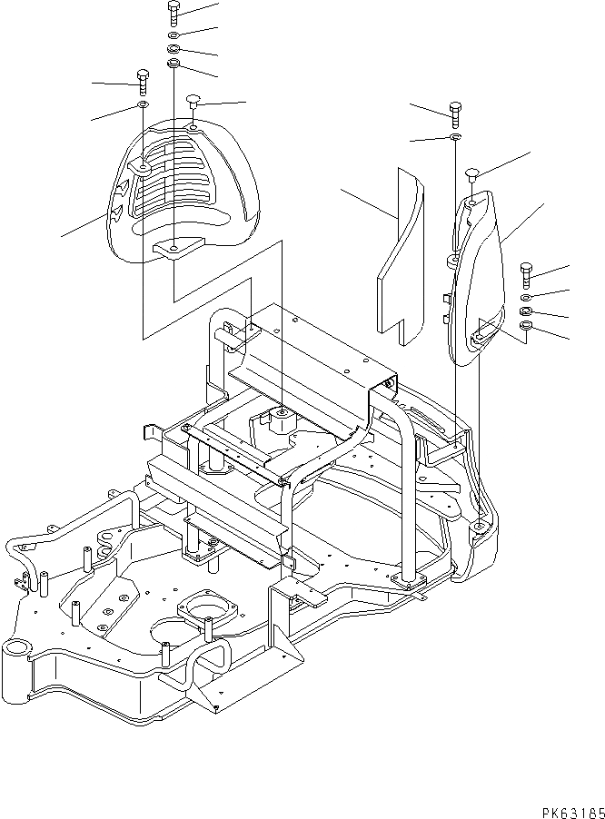 Схема запчастей Komatsu PC15R-8 -  ПРОТЕКТОР ЧАСТИ КОРПУСА