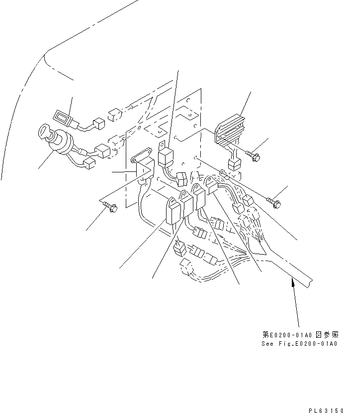 Схема запчастей Komatsu PC15R-8 - ЭЛЕКТР. ЭЛЕКТРОПРОВОДКА (ПРЕДОХРАНИТЕЛЬ КОРПУС И РЕЛЕ ЛИНИЯ) ЭЛЕКТРИКА