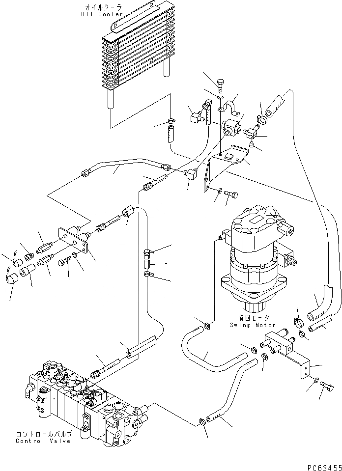 Схема запчастей Komatsu PC15R-8 - ГИДРОЛИНИЯ (НАВЕСНОЕ ОБОРУД-Е) (-WAY) (IN ОСНОВНАЯ РАМА) ГИДРАВЛИКА
