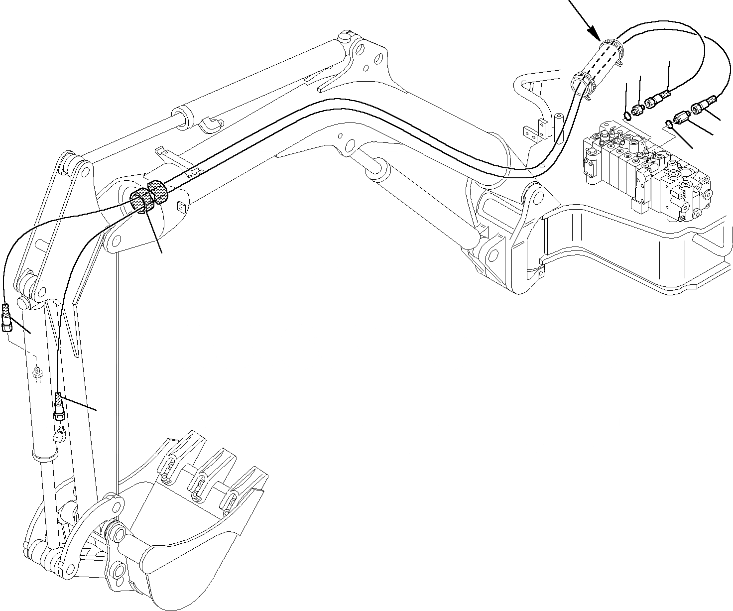 Схема запчастей Komatsu PC15R-8 - ГИДРОЛИНИЯ (ЦИЛИНДР КОВША) УПРАВЛ-Е РАБОЧИМ ОБОРУДОВАНИЕМ