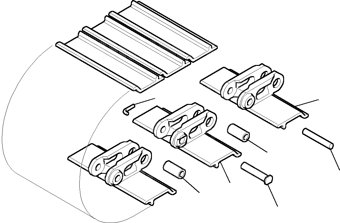 Схема запчастей Komatsu PC15R-8 - ГУСЕНИЦЫ (ДЛЯ STEEL SHOE) ХОДОВАЯ