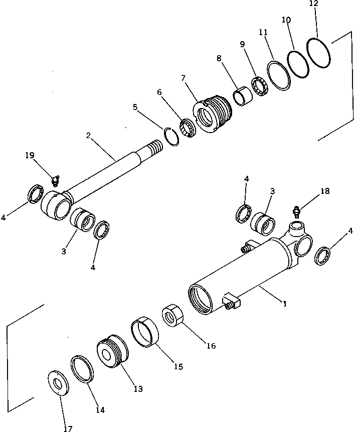 Схема запчастей Komatsu PC15T-2 - ЦИЛИНДР ОТВАЛА(№-88) РАБОЧЕЕ ОБОРУДОВАНИЕ