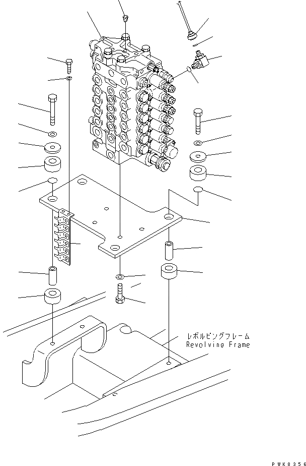 Схема запчастей Komatsu PC160-6K - ОСНОВН. КЛАПАН И СОЕДИНИТЕЛЬН. ЧАСТИ ( АКТУАТОР)(№K-) ГИДРАВЛИКА