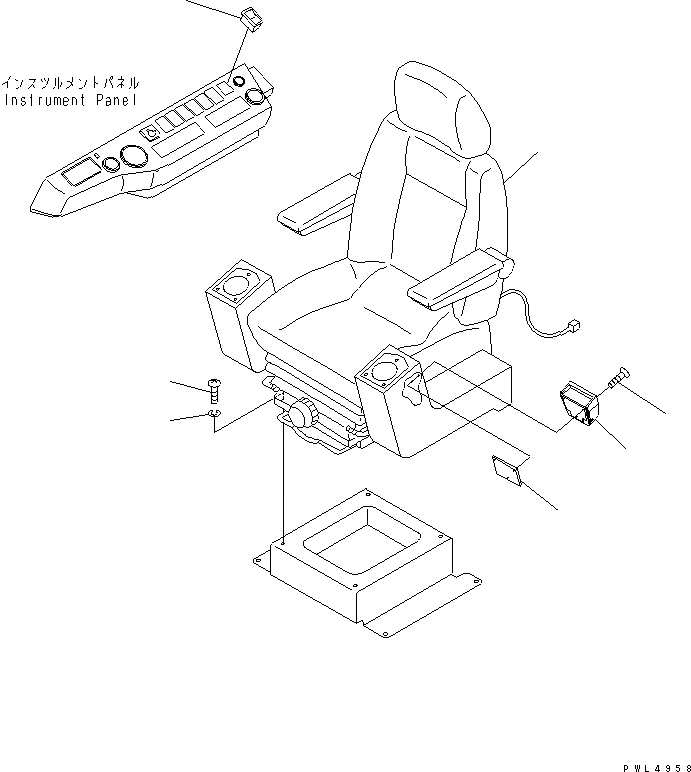 Схема запчастей Komatsu PC160-6K - СИДЕНЬЕ ОПЕРАТОРА (ДЛЯ ПОДОГРЕВED СИДЕНЬЕ)(№K-) КАБИНА ОПЕРАТОРА И СИСТЕМА УПРАВЛЕНИЯ