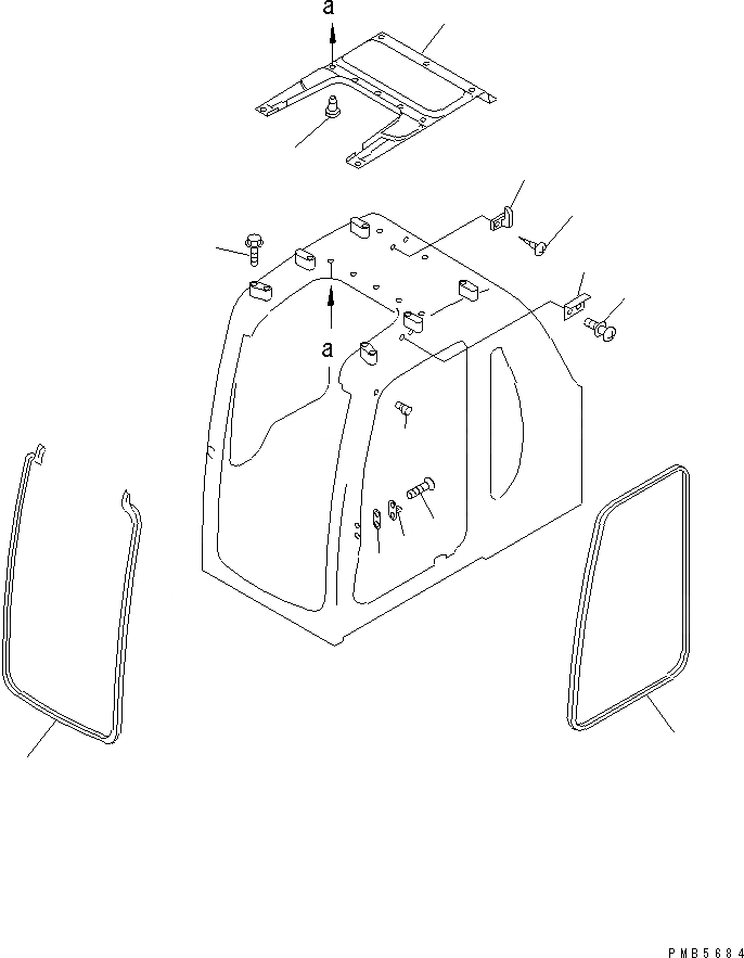 Схема запчастей Komatsu PC160-6K - КАБИНА (/7) (ВНУТР. ПОКРЫТИЕ)(№K-K) КАБИНА ОПЕРАТОРА И СИСТЕМА УПРАВЛЕНИЯ