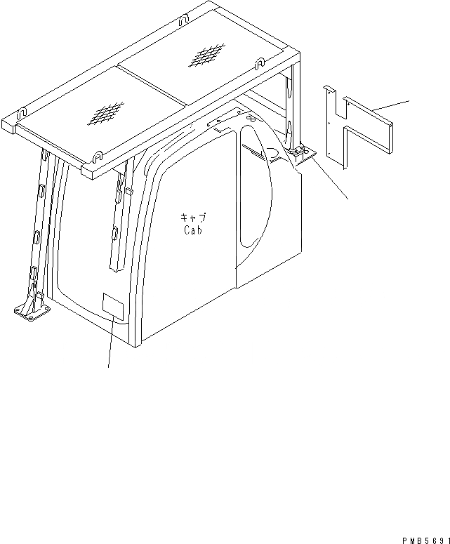 Схема запчастей Komatsu PC160-6K - F.O.P.S. COVER КАБИНА ОПЕРАТОРА И СИСТЕМА УПРАВЛЕНИЯ