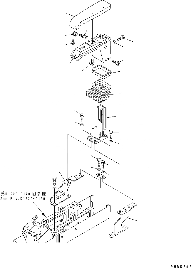 Схема запчастей Komatsu PC160-6K - ПРАВ. СТОЙКА (ПОДЛОКОТНИК)(№K-K9) КАБИНА ОПЕРАТОРА И СИСТЕМА УПРАВЛЕНИЯ
