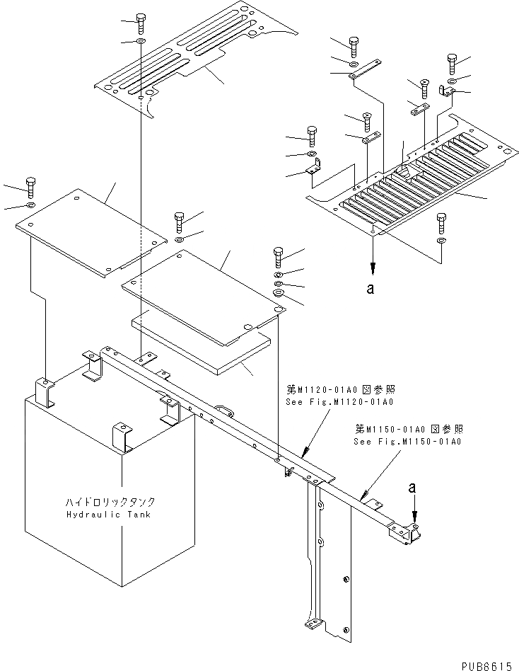 Схема запчастей Komatsu PC160-6K - КРЫШКА(КАБИНА) (ВЕРХН.)(№K-K999) ЧАСТИ КОРПУСА