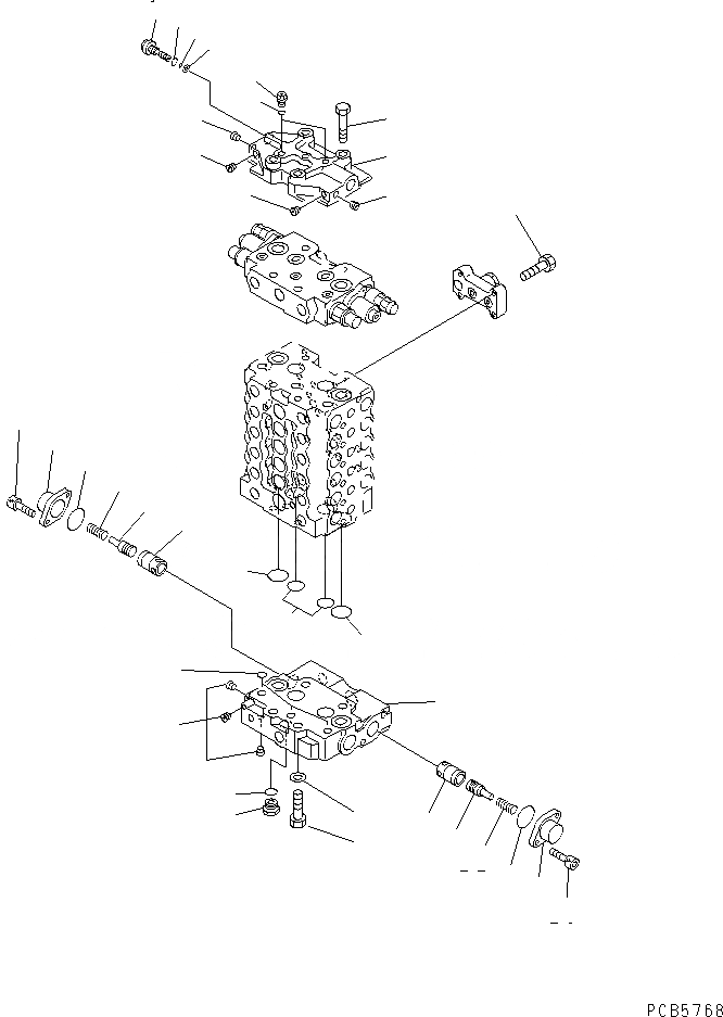 Схема запчастей Komatsu PC160-6K - ОСНОВН. КЛАПАН (/) (-АКТУАТОР)(№K-K999) ОСНОВН. КОМПОНЕНТЫ И РЕМКОМПЛЕКТЫ