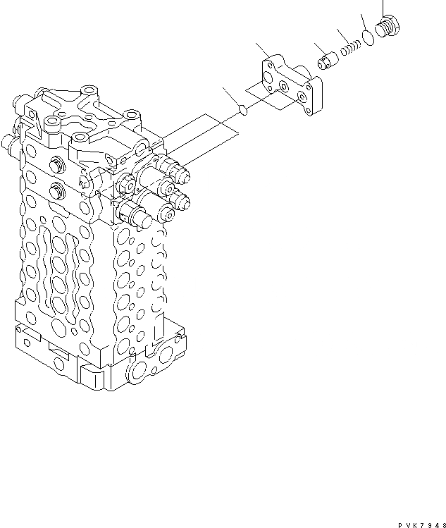 Схема запчастей Komatsu PC160-6K - ОСНОВН. КЛАПАН (/) (-АКТУАТОР) (ДЛЯ 2-СЕКЦИОНН. СТРЕЛЫ)(№K-) ОСНОВН. КОМПОНЕНТЫ И РЕМКОМПЛЕКТЫ