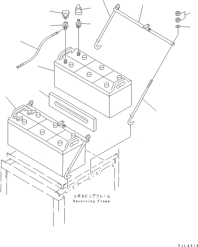 Схема запчастей Komatsu PC1600-1 - АККУМУЛЯТОР (C) (AGC СПЕЦ-Я)(№-) ЭЛЕКТРИКА