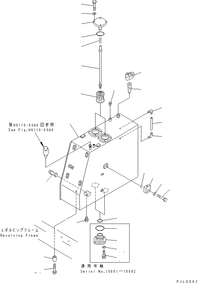 Схема запчастей Komatsu PC1600-1 - ГИДРАВЛ МАСЛ. БАК ГИДРАВЛИКА