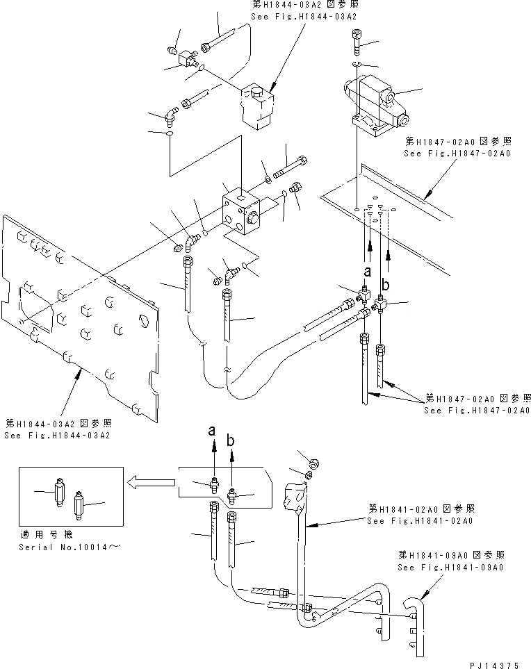 Схема запчастей Komatsu PC1600-1 - НИЖН. РАЗГРУЗКА СОЛЕНОИДНЫЙ КЛАПАН ТРУБЫ (ДЛЯ ПОГРУЗ.) ГИДРАВЛИКА