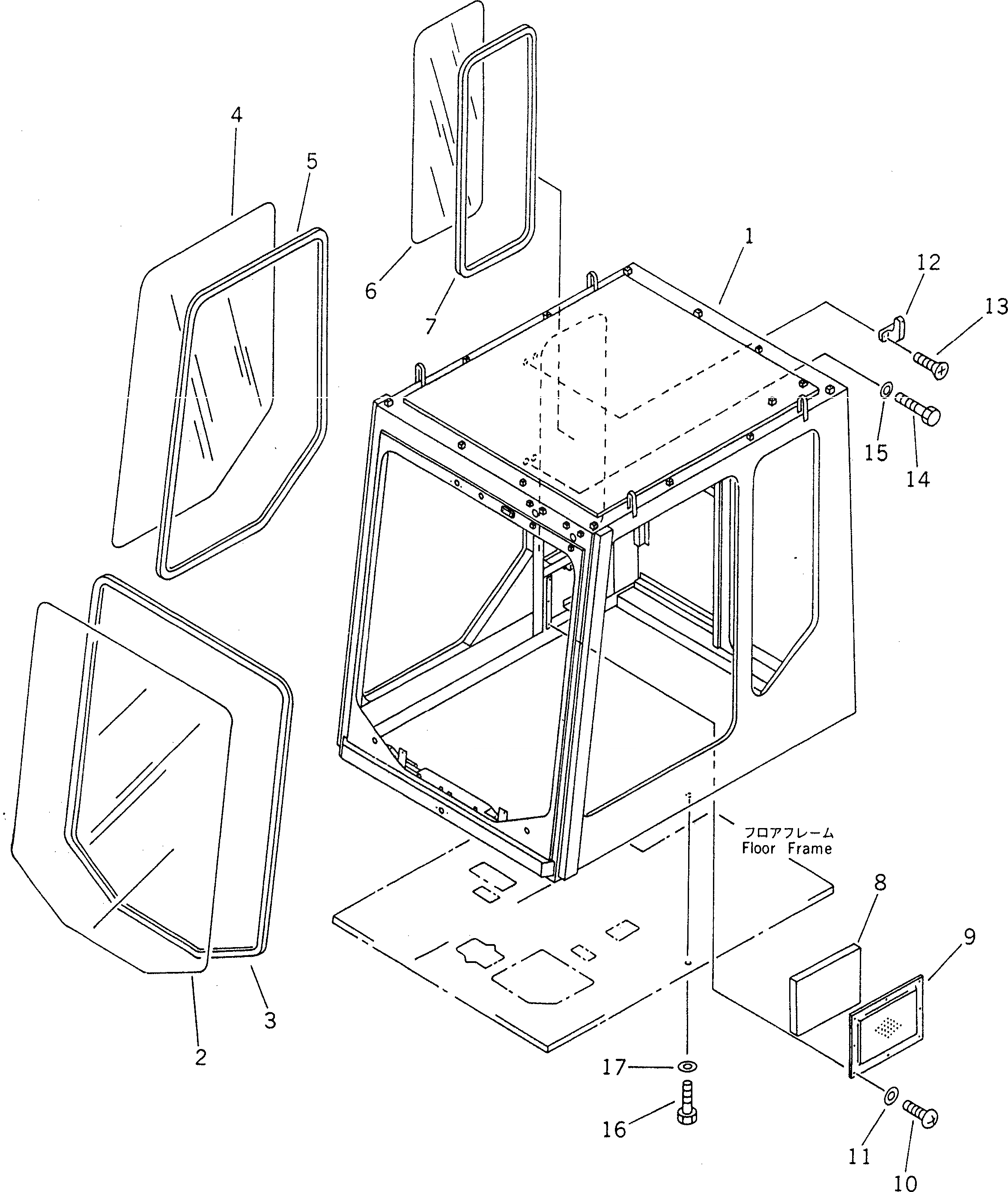 Схема запчастей Komatsu PC1600-1 - КАБИНА (/8) (AGC СПЕЦ-Я)(№-) КАБИНА ОПЕРАТОРА И СИСТЕМА УПРАВЛЕНИЯ