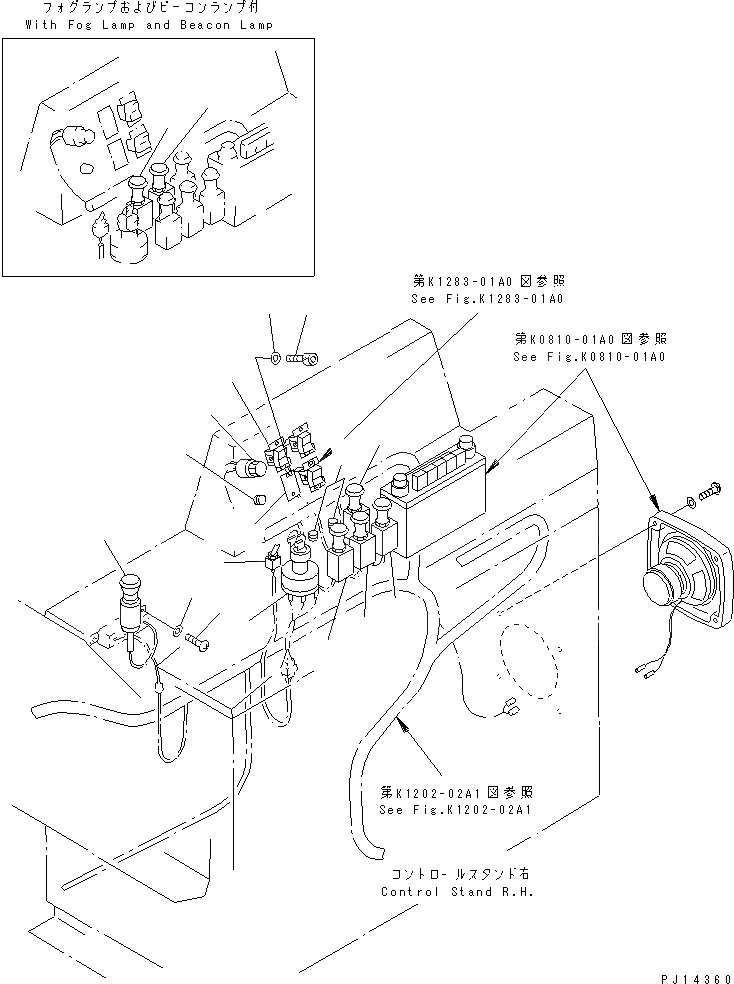 Схема запчастей Komatsu PC1600-1 - ПАНЕЛЬ ПРИБОРОВ (/) (ДЛЯ ПОГРУЗ.) (С -POSITION АВТОМАТИЧ.    COMPENSATION) КАБИНА ОПЕРАТОРА И СИСТЕМА УПРАВЛЕНИЯ