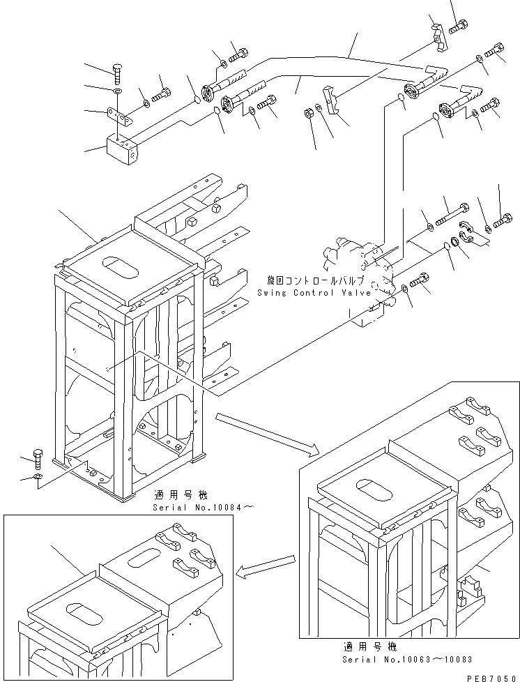 Схема запчастей Komatsu PC1600-1-A - МОТОР ПОВОРОТА ТРУБЫ (/) ГИДРАВЛИКА