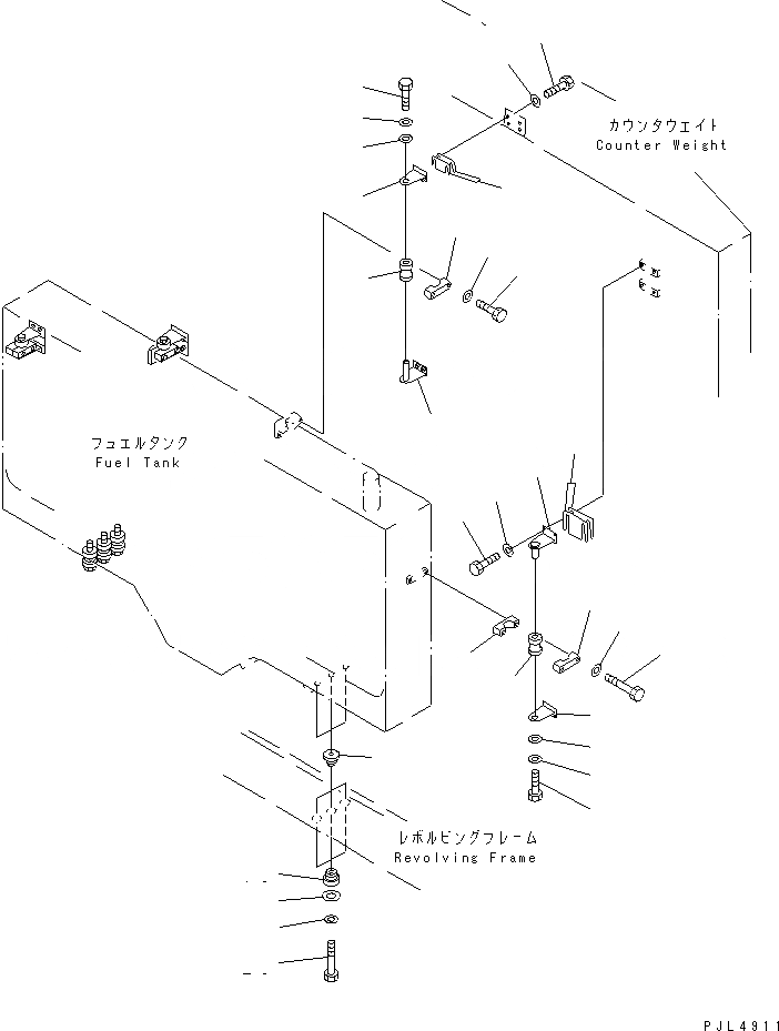 Схема запчастей Komatsu PC1600-1 - ТОПЛИВН. БАК. (/) ТОПЛИВН. БАК. AND КОМПОНЕНТЫ