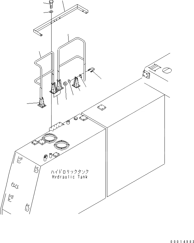 Схема запчастей Komatsu PC1600-1 - ПОРУЧНИ(ВЕРХН. ПРАВ.) (ДЛЯ ЯПОН.)(№8-) ГИДРАВЛИКА