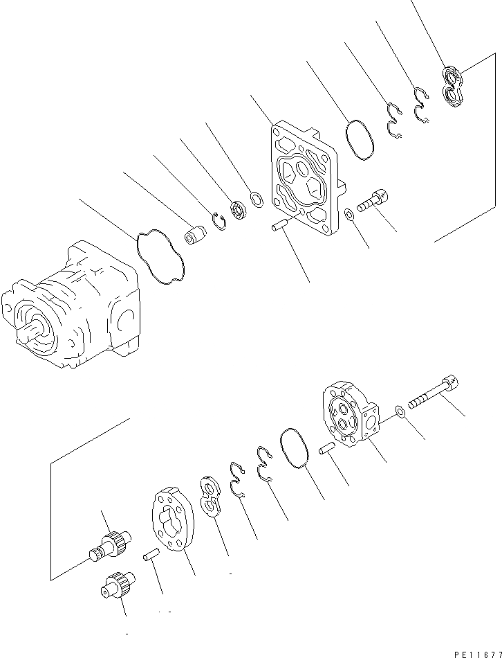 Схема запчастей Komatsu PC1600-1 - ГИДРАВЛ ПРИВОД НАСОС (/) ОСНОВН. КОМПОНЕНТЫ И РЕМКОМПЛЕКТЫ