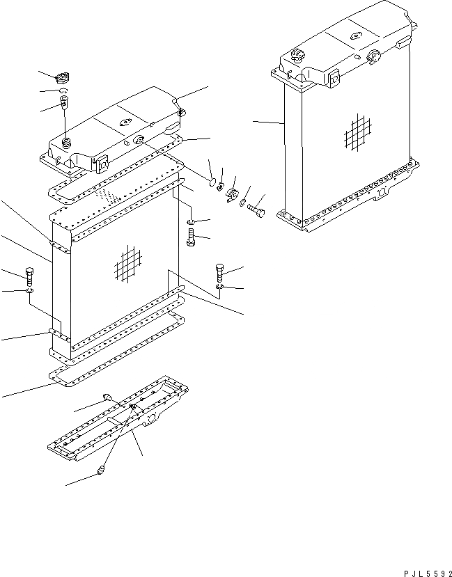 Схема запчастей Komatsu PC1600SP-1 - РАДИАТОР (С ЗАЩИТА ОТ ВАНДАЛИЗМА)(№9-) СИСТЕМА ОХЛАЖДЕНИЯ
