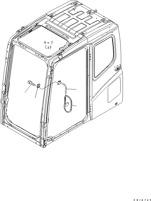 Схема запчастей Komatsu PC160LC-7 - ОСНОВН. КОНСТРУКЦИЯ (КАБИНА) (ДВЕРЬ)(№-) КАБИНА ОПЕРАТОРА И СИСТЕМА УПРАВЛЕНИЯ