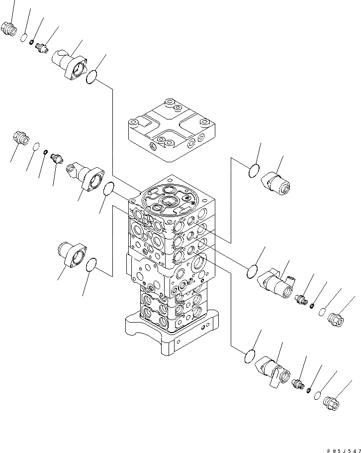 Схема запчастей Komatsu PC160LC-7 - ОСНОВН. КЛАПАН (-КЛАПАН) (/) ОСНОВН. КОМПОНЕНТЫ И РЕМКОМПЛЕКТЫ