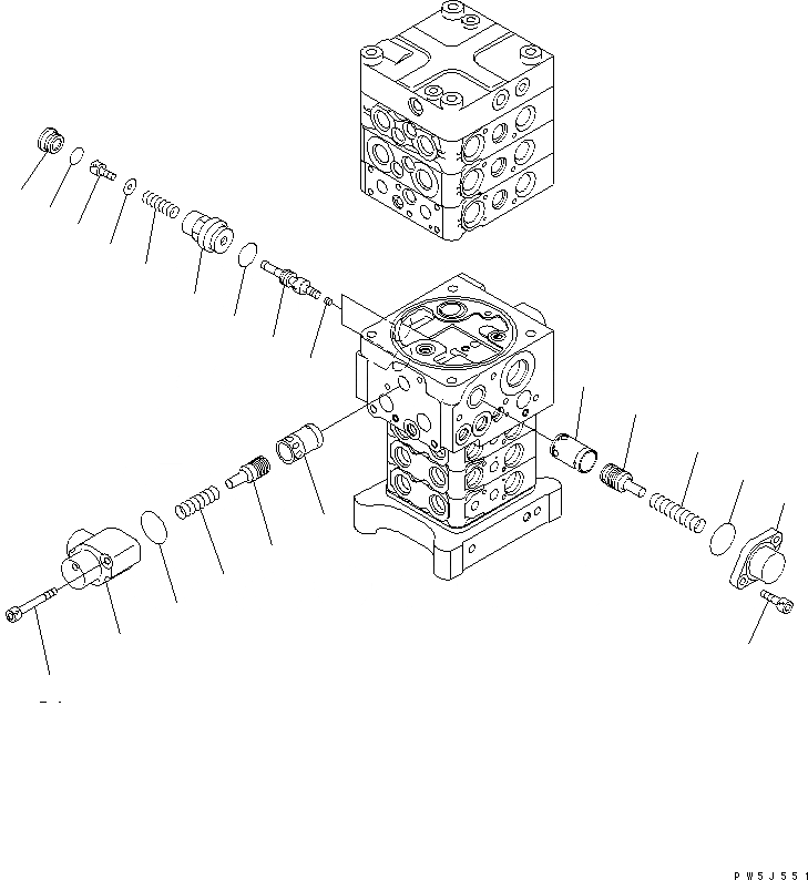 Схема запчастей Komatsu PC160LC-7 - ОСНОВН. КЛАПАН (-КЛАПАН) (7/) ОСНОВН. КОМПОНЕНТЫ И РЕМКОМПЛЕКТЫ