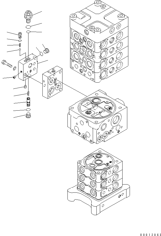 Схема запчастей Komatsu PC160LC-7 - ОСНОВН. КЛАПАН (7-КЛАПАН) (/8) ОСНОВН. КОМПОНЕНТЫ И РЕМКОМПЛЕКТЫ