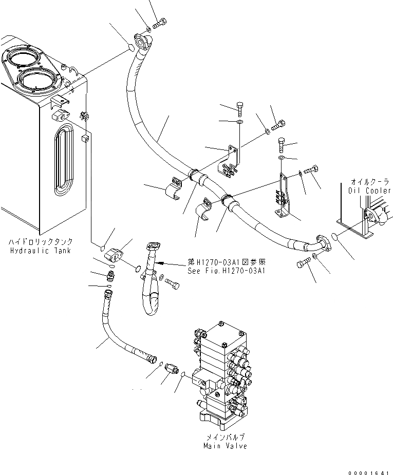 Схема запчастей Komatsu PC160LC-7K-KA - ЛИНИЯ МАСЛООХЛАДИТЕЛЯ( АКТУАТОР) ГИДРАВЛИКА