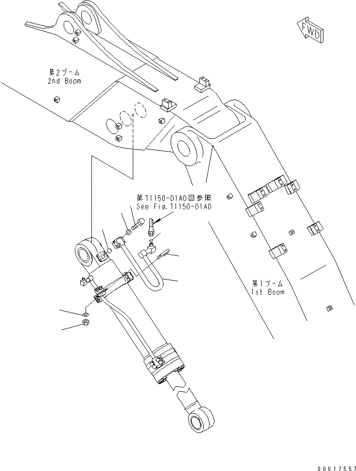 Схема запчастей Komatsu PC160LC-7K-KA - ADJUST ТРУБКА (2 ЧАСТИ СТРЕЛА) (СТРЕЛА) ГИДРАВЛИКА