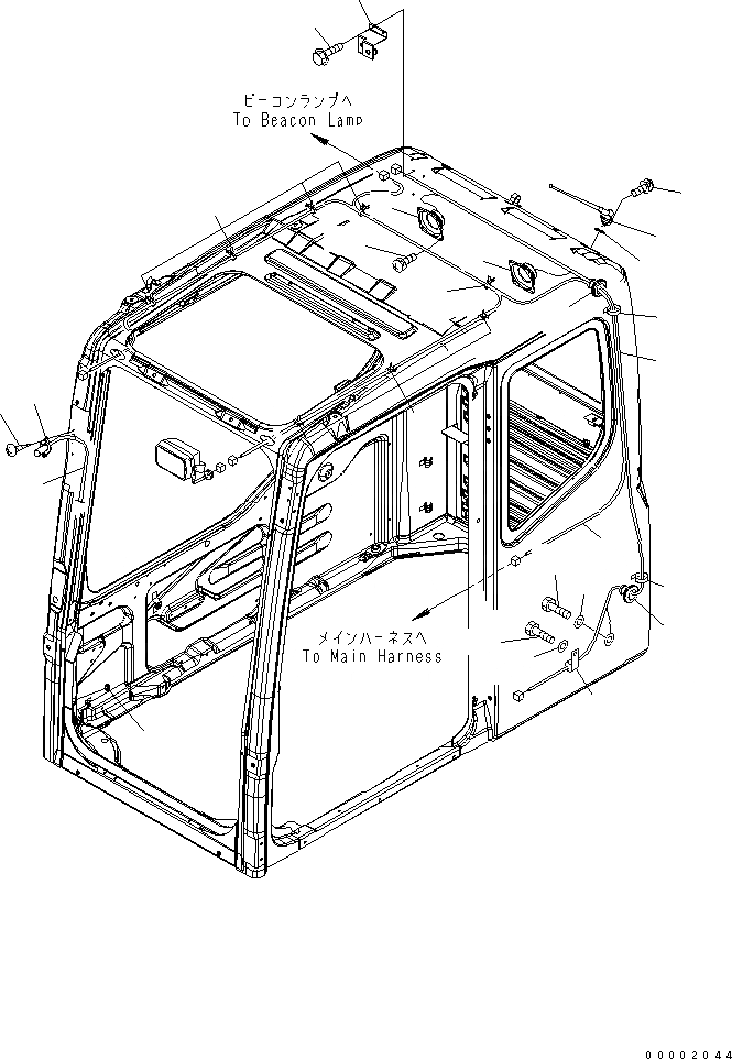 Схема запчастей Komatsu PC160LC-7K-KA - КАБИНА (РАДИО) (ЗАЩИТА ОТ ВАНДАЛИЗМА) КАБИНА ОПЕРАТОРА И СИСТЕМА УПРАВЛЕНИЯ