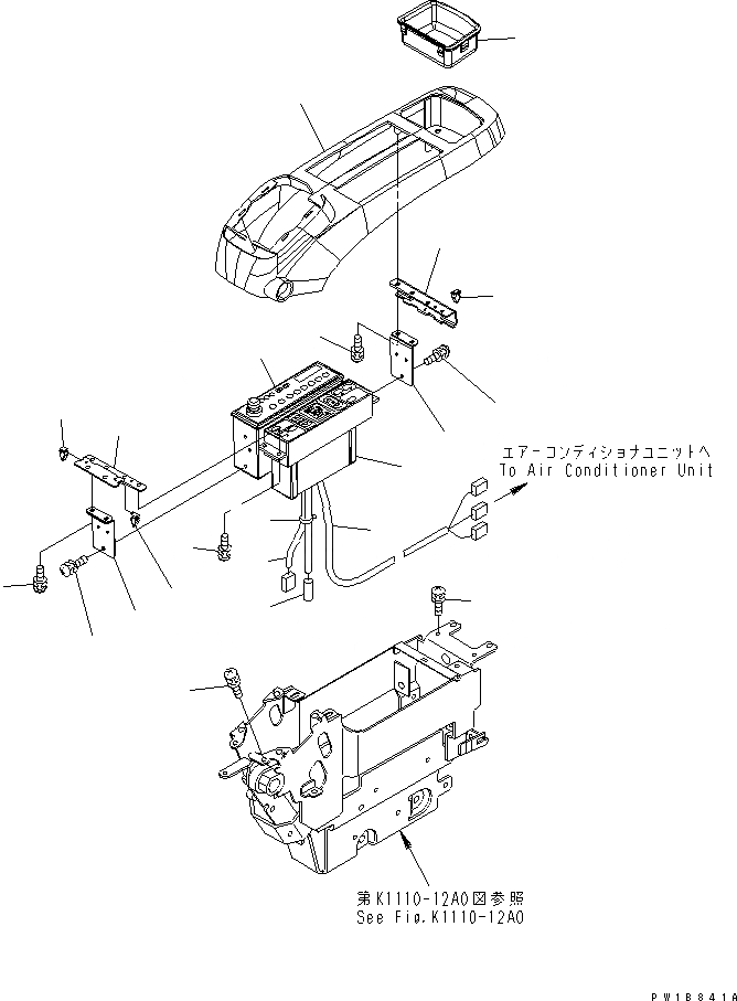 Схема запчастей Komatsu PC160LC-7K-KA - ОСНОВН. КОНСТРУКЦИЯ (КОНСОЛЬ) (ВЕРХН.) (ЛЕВ.) КАБИНА ОПЕРАТОРА И СИСТЕМА УПРАВЛЕНИЯ