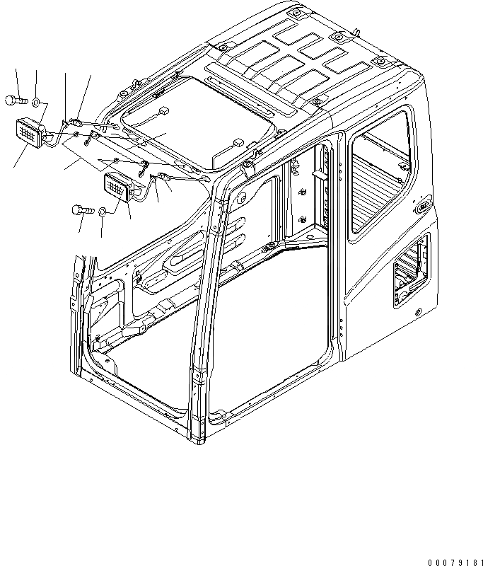 Схема запчастей Komatsu PC160LC-7E0 - ДОПОЛН. РАБОЧ. ОСВЕЩЕНИЕ (ДЛЯ KAL)(№-) ЭЛЕКТРИКА