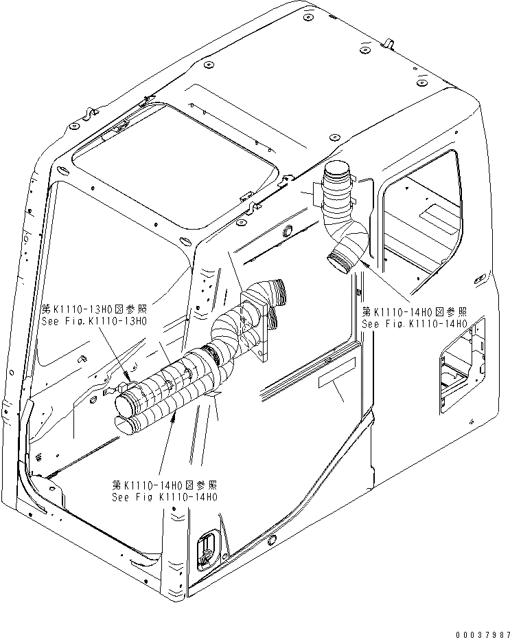 Схема запчастей Komatsu PC160LC-7E0 - ОСНОВН. КОНСТРУКЦИЯ (КАБИНА) (КРЕПЛЕНИЕ И ПЛАСТИНЫ) КАБИНА ОПЕРАТОРА И СИСТЕМА УПРАВЛЕНИЯ