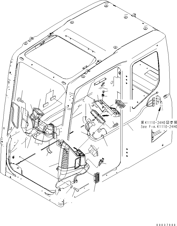 Схема запчастей Komatsu PC160LC-7E0 - ОСНОВН. КОНСТРУКЦИЯ (КАБИНА) (СИСТЕМА МОНИТОРА) (ДЛЯ KAL)(№-) КАБИНА ОПЕРАТОРА И СИСТЕМА УПРАВЛЕНИЯ