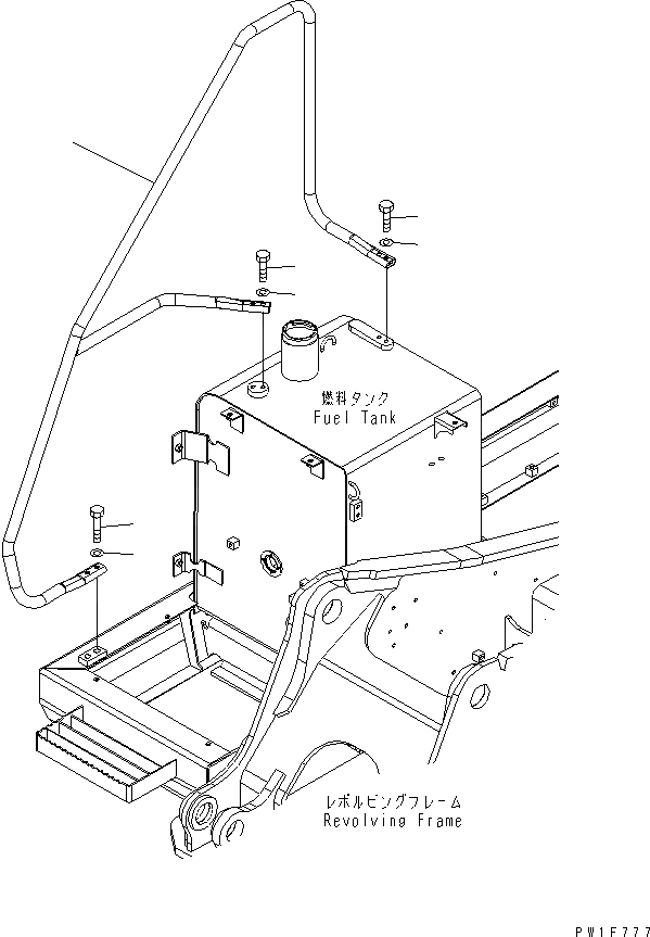 Схема запчастей Komatsu PC160LC-7E0 - HANDRAIL ЧАСТИ КОРПУСА