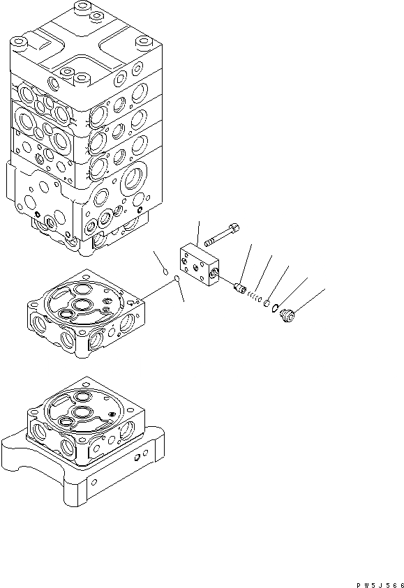 Схема запчастей Komatsu PC160LC-7E0 - ОСНОВН. КЛАПАН (-КЛАПАН) (/) ОСНОВН. КОМПОНЕНТЫ И РЕМКОМПЛЕКТЫ