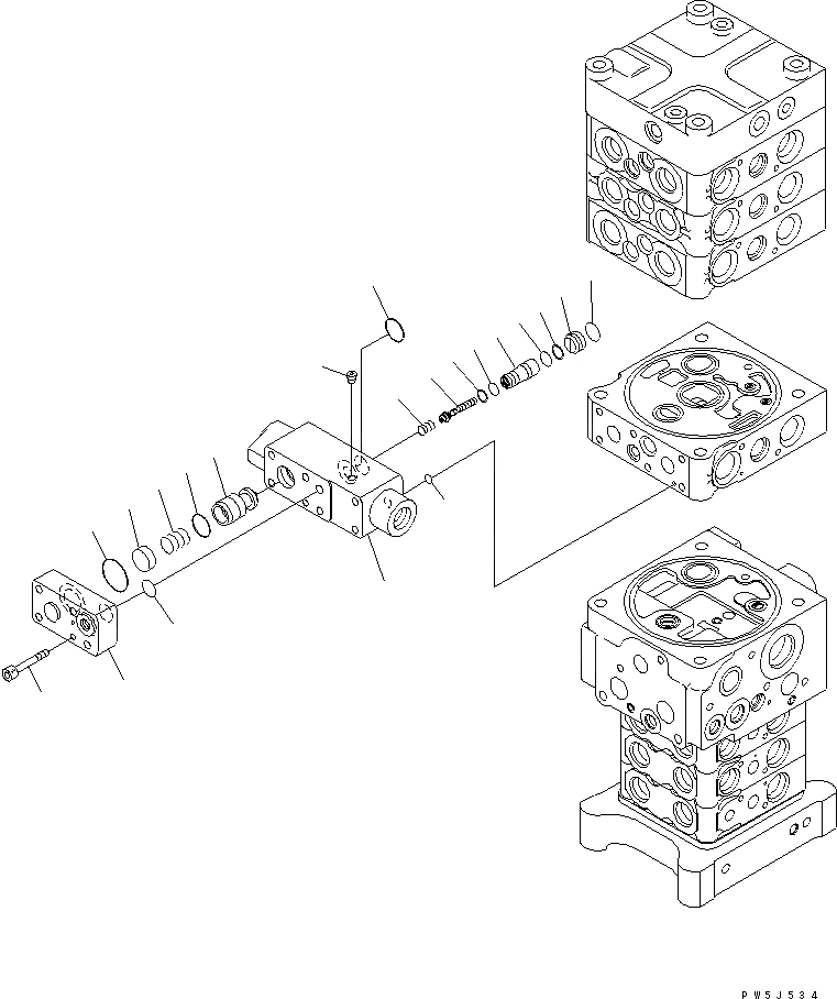 Схема запчастей Komatsu PC160LC-7E0 - ОСНОВН. КЛАПАН (7-КЛАПАН) (9/8) ОСНОВН. КОМПОНЕНТЫ И РЕМКОМПЛЕКТЫ