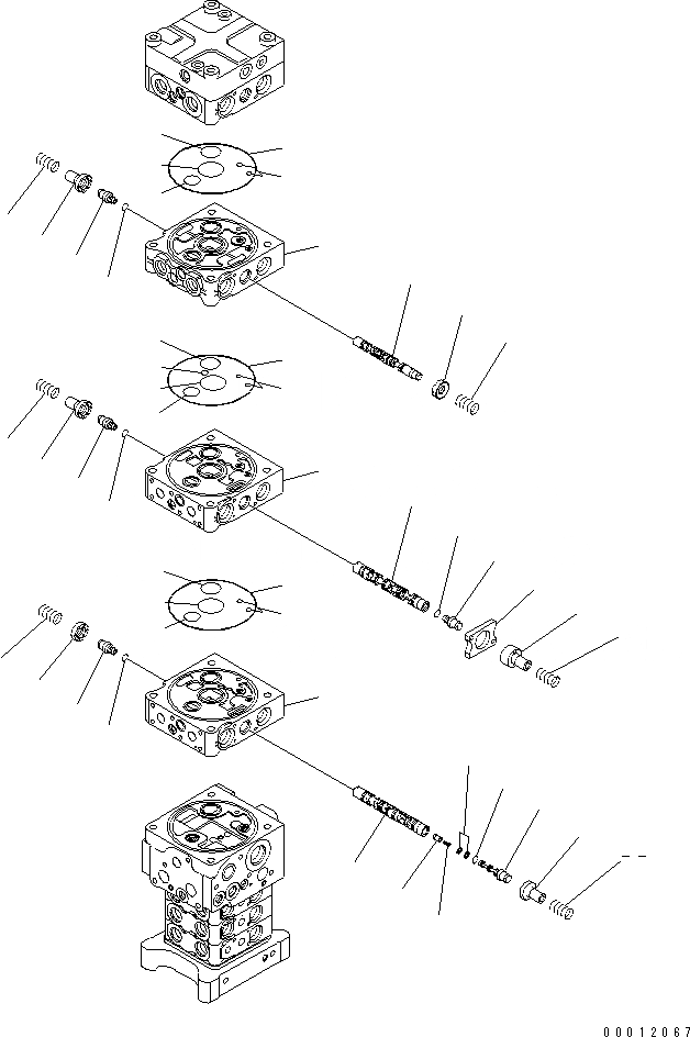 Схема запчастей Komatsu PC160LC-7E0 - ОСНОВН. КЛАПАН (7-КЛАПАН) (/9) (С РУКОЯТЬ СТОПОРН. КЛАПАН) ОСНОВН. КОМПОНЕНТЫ И РЕМКОМПЛЕКТЫ