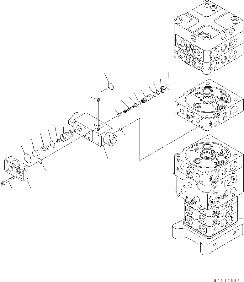 Схема запчастей Komatsu PC160LC-7E0 - ОСНОВН. КЛАПАН (7-КЛАПАН) (/9) (С РУКОЯТЬ СТОПОРН. КЛАПАН) ОСНОВН. КОМПОНЕНТЫ И РЕМКОМПЛЕКТЫ