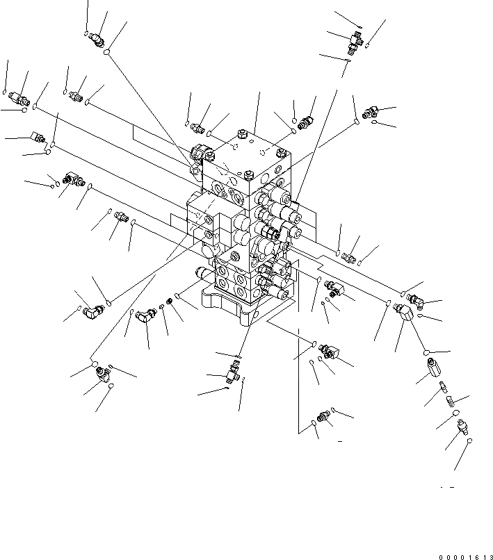 Схема запчастей Komatsu PC160LC-7 - ОСНОВН. NALVE (ДЛЯ 6-СЕКЦИОНН. КЛАПАН) (С РУКОЯТЬ СТОПОРН. КЛАПАН) ГИДРАВЛИКА