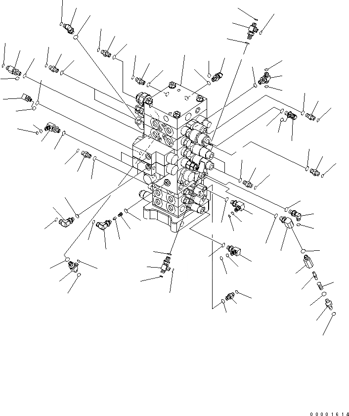 Схема запчастей Komatsu PC160LC-7 - ОСНОВН. КЛАПАН (ДЛЯ 7-СЕКЦИОНН. КЛАПАН) (С РУКОЯТЬ СТОПОРН. КЛАПАН) ГИДРАВЛИКА