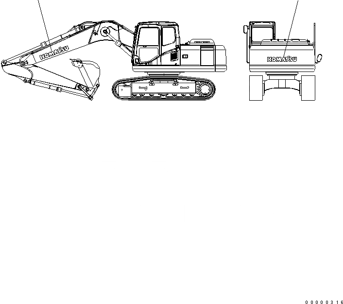 Схема запчастей Komatsu PC160LC-7 - ЛОГОТИП (KOMATSU) (МАЛ.) (ОСНОВН.) МАРКИРОВКА