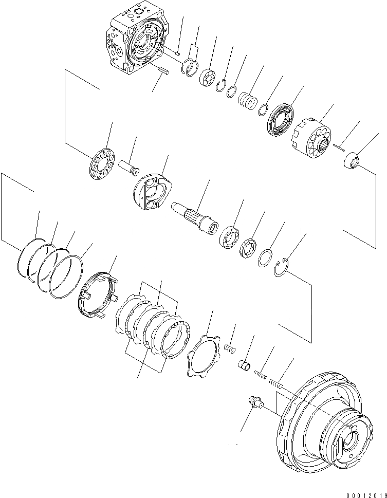 Схема запчастей Komatsu PC160LC-7 - МОТОР ХОДА (/) ОСНОВН. КОМПОНЕНТЫ И РЕМКОМПЛЕКТЫ