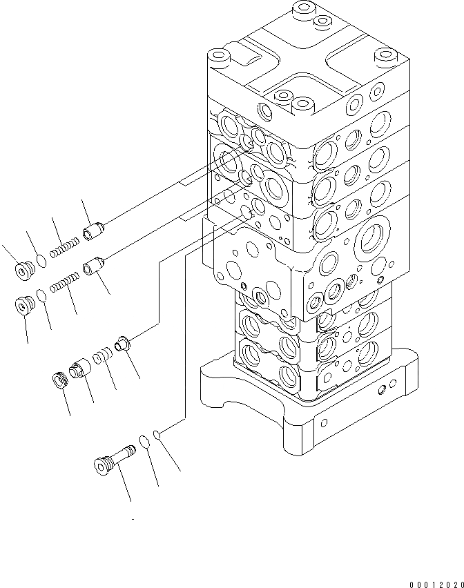 Схема запчастей Komatsu PC160LC-7 - ОСНОВН. КЛАПАН (-КЛАПАН) (/) ОСНОВН. КОМПОНЕНТЫ И РЕМКОМПЛЕКТЫ