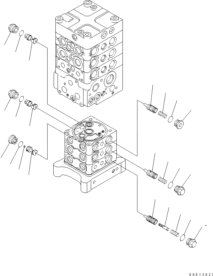 Схема запчастей Komatsu PC160LC-7 - ОСНОВН. КЛАПАН (-КЛАПАН) (/) ОСНОВН. КОМПОНЕНТЫ И РЕМКОМПЛЕКТЫ