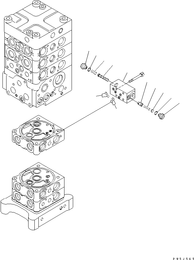 Схема запчастей Komatsu PC160LC-7 - ОСНОВН. КЛАПАН (-КЛАПАН) (/) ОСНОВН. КОМПОНЕНТЫ И РЕМКОМПЛЕКТЫ