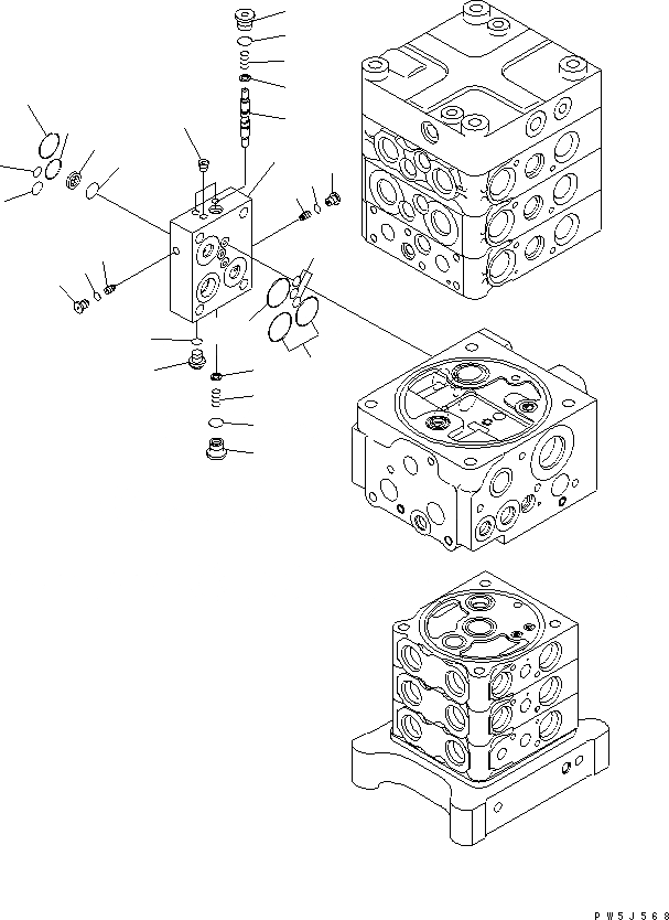Схема запчастей Komatsu PC160LC-7 - ОСНОВН. КЛАПАН (-КЛАПАН) (/) ОСНОВН. КОМПОНЕНТЫ И РЕМКОМПЛЕКТЫ